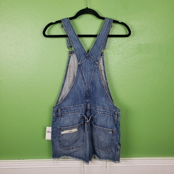 NWT American Eagle Outfitters Women's Distress Short Overalls Size XS - Picture 7 of 11